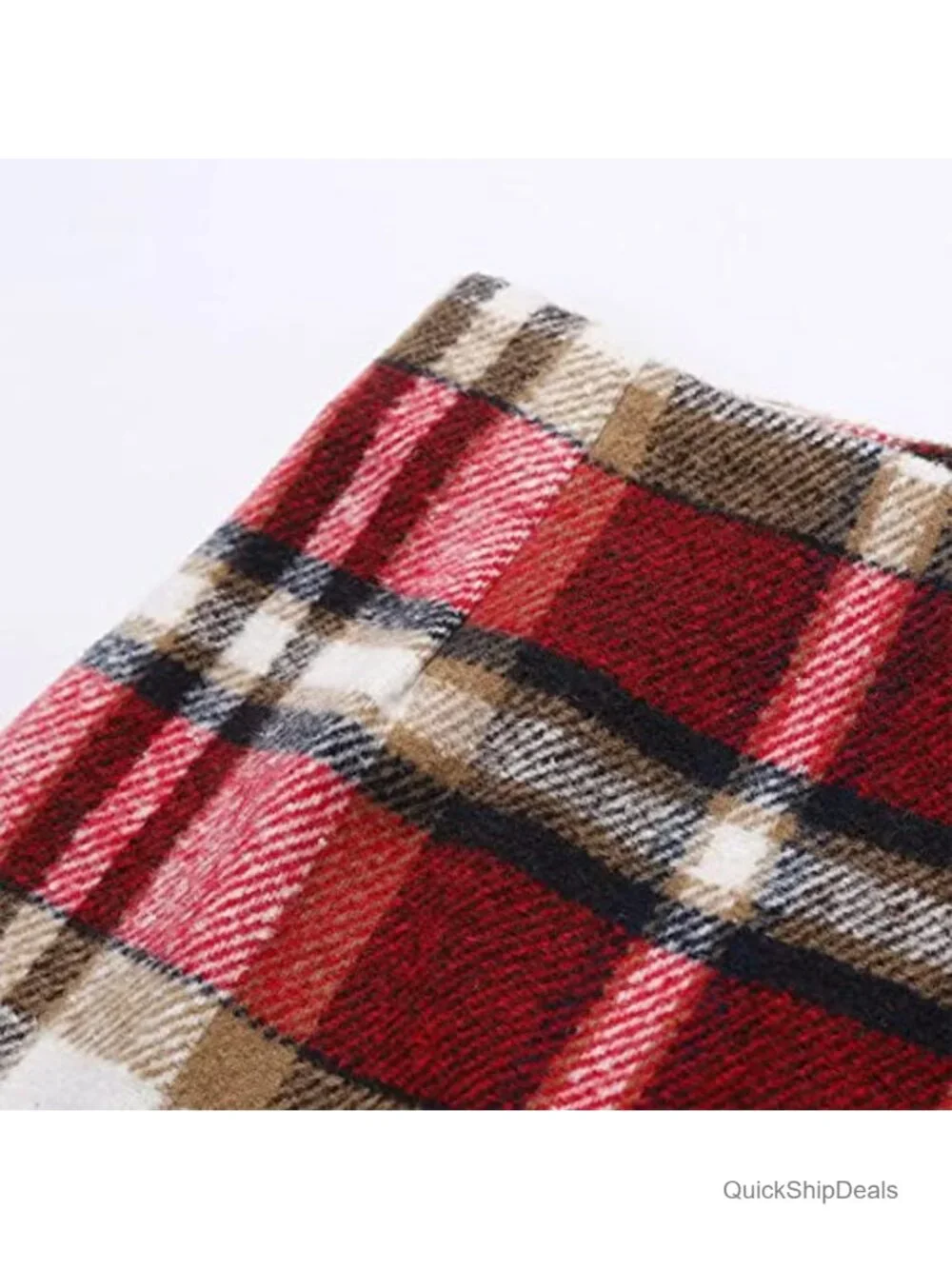 Wool Plaid High Waisted Bodycon Pencil Mini Skirt Fall Winter